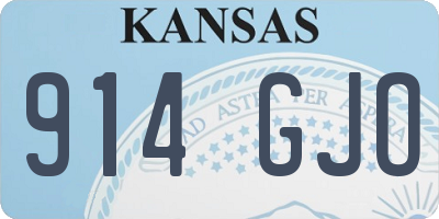 KS license plate 914GJO