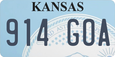 KS license plate 914GOA