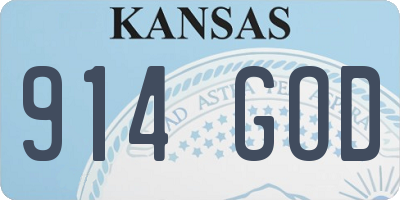 KS license plate 914GOD