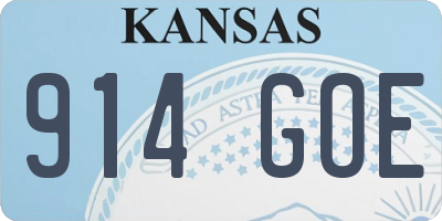 KS license plate 914GOE