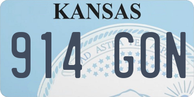 KS license plate 914GON