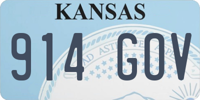 KS license plate 914GOV
