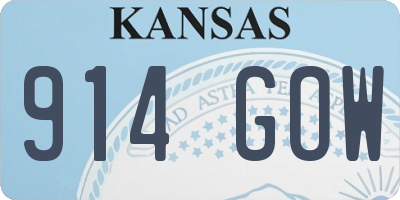 KS license plate 914GOW