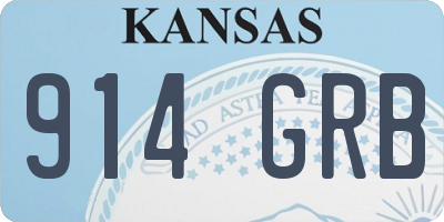 KS license plate 914GRB