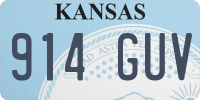 KS license plate 914GUV