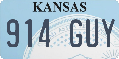 KS license plate 914GUY