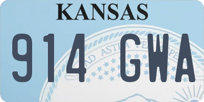 KS license plate 914GWA