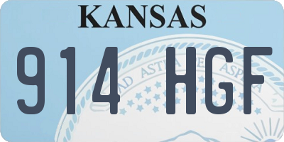 KS license plate 914HGF