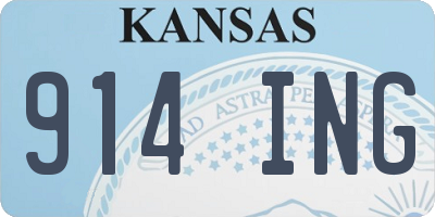 KS license plate 914ING