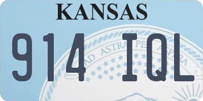 KS license plate 914IQL