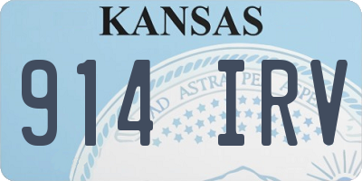 KS license plate 914IRV
