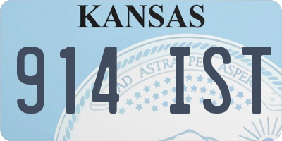KS license plate 914IST