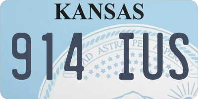 KS license plate 914IUS