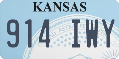KS license plate 914IWY