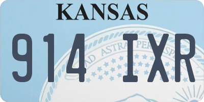 KS license plate 914IXR