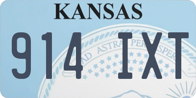 KS license plate 914IXT