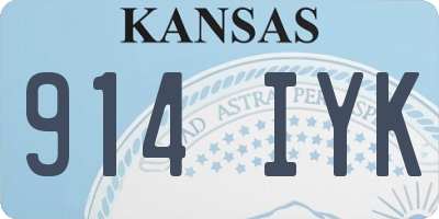 KS license plate 914IYK