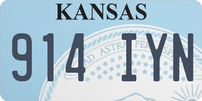 KS license plate 914IYN