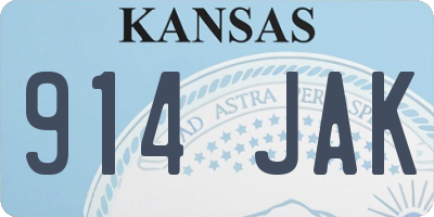 KS license plate 914JAK