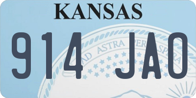 KS license plate 914JAO