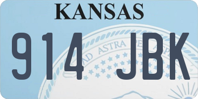 KS license plate 914JBK