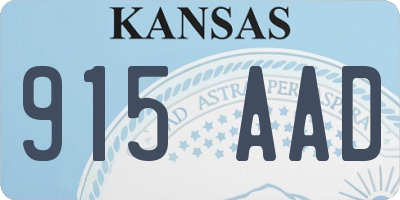 KS license plate 915AAD