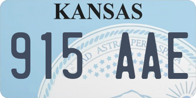 KS license plate 915AAE