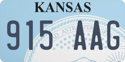 KS license plate 915AAG