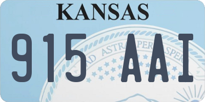 KS license plate 915AAI