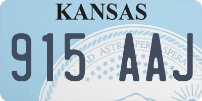 KS license plate 915AAJ