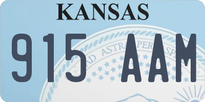 KS license plate 915AAM