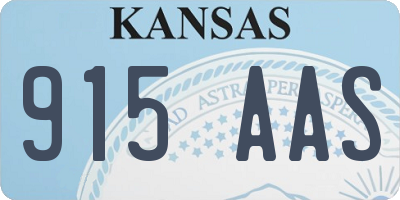 KS license plate 915AAS