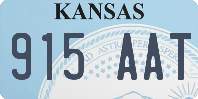 KS license plate 915AAT