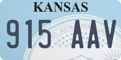 KS license plate 915AAV