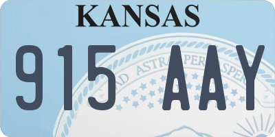 KS license plate 915AAY