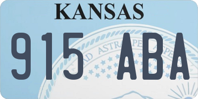KS license plate 915ABA