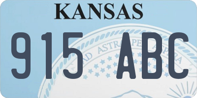 KS license plate 915ABC