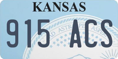 KS license plate 915ACS