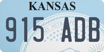 KS license plate 915ADB