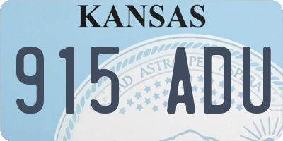 KS license plate 915ADU