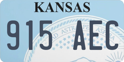 KS license plate 915AEC