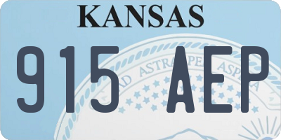 KS license plate 915AEP