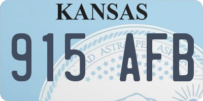 KS license plate 915AFB
