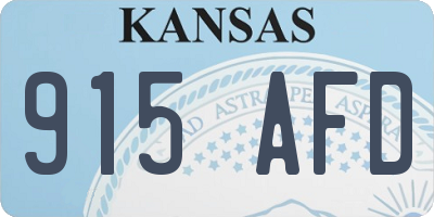 KS license plate 915AFD