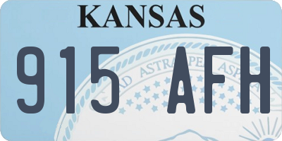 KS license plate 915AFH