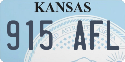 KS license plate 915AFL