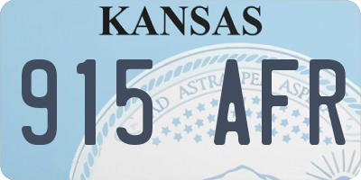 KS license plate 915AFR