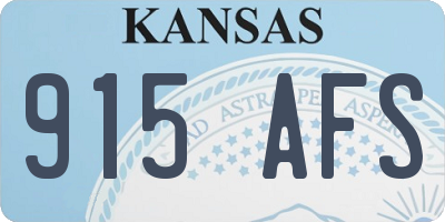 KS license plate 915AFS