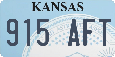KS license plate 915AFT