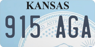 KS license plate 915AGA